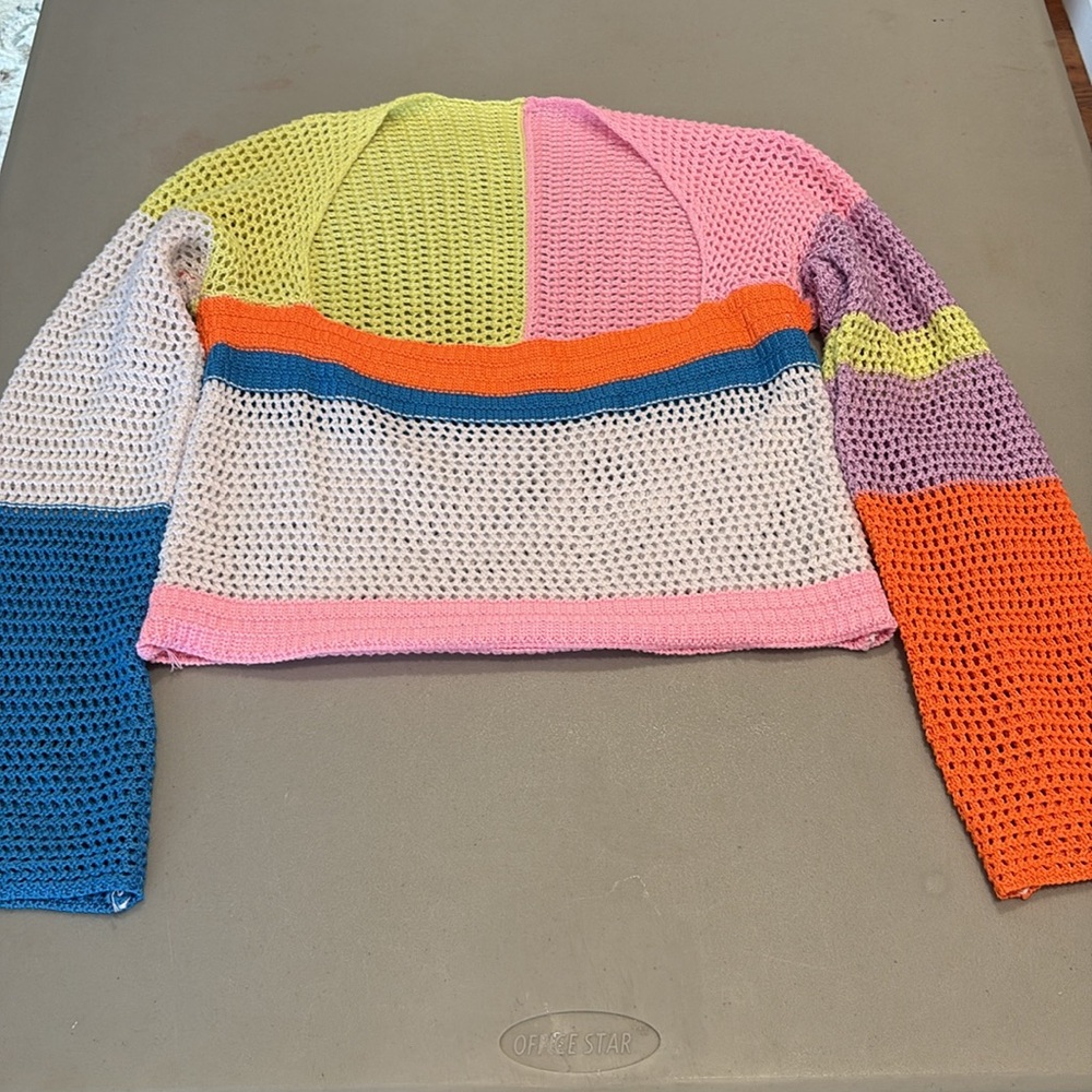 Knit Crop Top Emilyn Crochet Square Neck sweater - Picture 10 of 11
